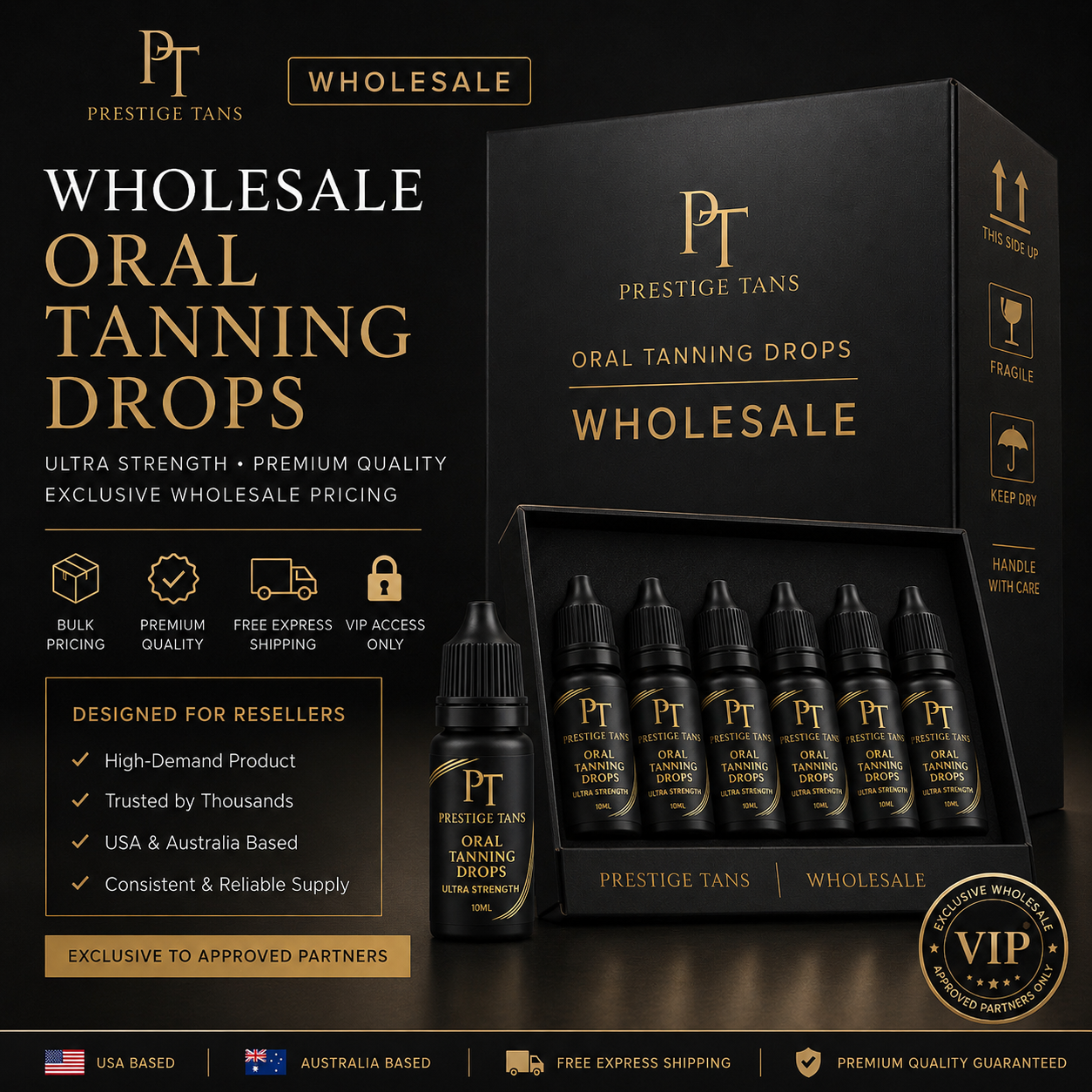 Prestige Tans Wholesale Tanning Nasal Spray & Oral Tanning Drops